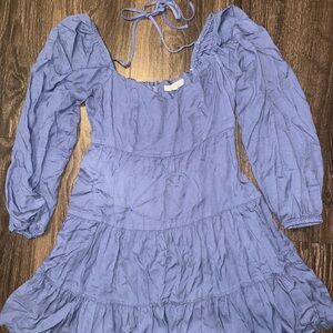 Beyond Words Blue Long Sleeve Dress